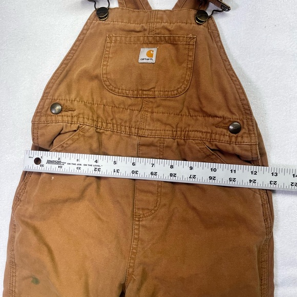 Carhartt Heavy duty Bibs Kids 4T 100% Cotton Lined Warm Winter Fall Chore 1765 - Picture 6 of 10